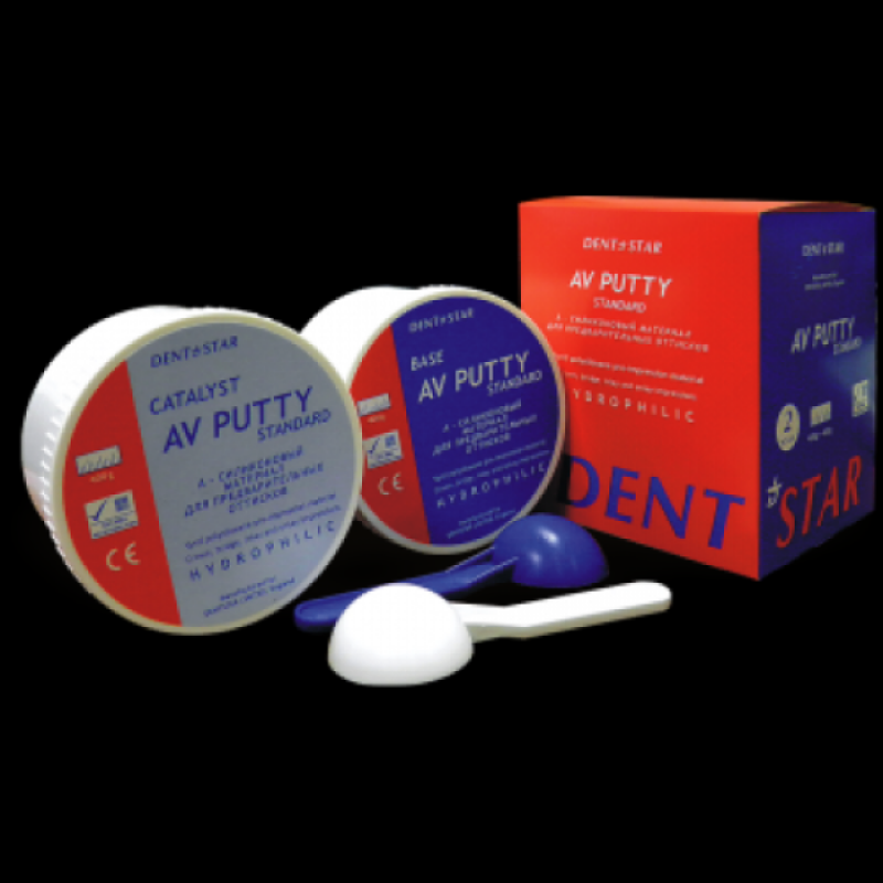 Масса слепочная винил-полисиликоновая AV putty (2 шт. по 400 г) Масса слепочная винил-полисиликоновая AV putty (2 шт. по 400 г)