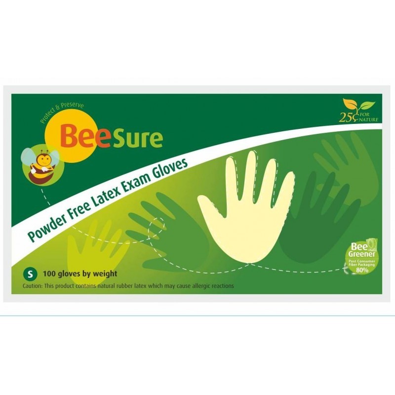 Перчатки латексные неопудренные Beesure (100 шт.) Перчатки латексные неопудренные Beesure (100 шт.)