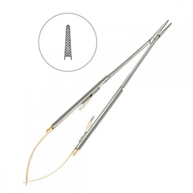 Иглодержатель микрохирургический прямой Micro-Nadelhalter TC 18 см 40-47 Иглодержатель микрохирургический прямой Micro-Nadelhalter TC 18 см 40-47