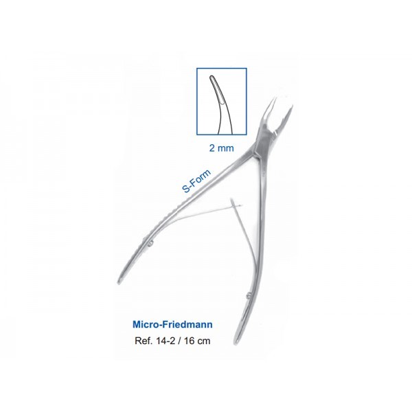 Кусачки костные Micro-Friedmann 16,0 см (рабочая часть 2 мм) Кусачки костные Micro-Friedmann 16,0 см (рабочая часть 2 мм)