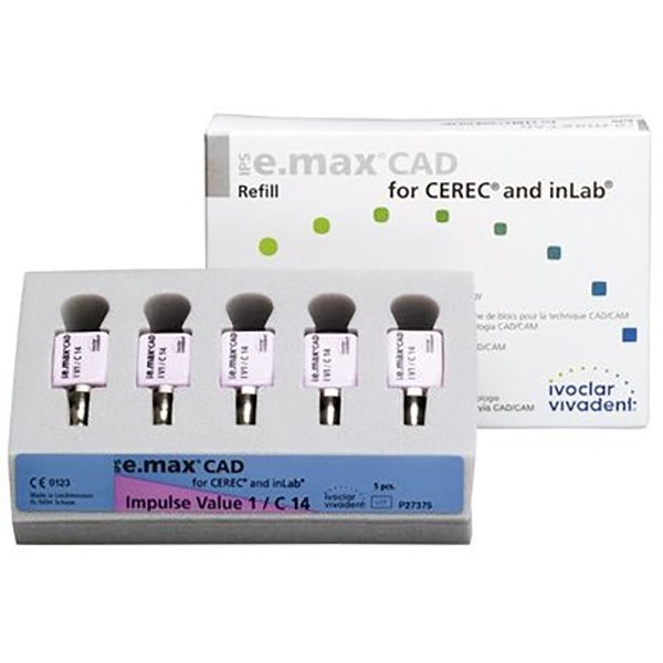 Блоки IPS e.max CAD для CEREC и inLab Impulse C14, по 1 x 5 Блоки IPS e.max CAD для CEREC и inLab Impulse C14, по 1 x 5