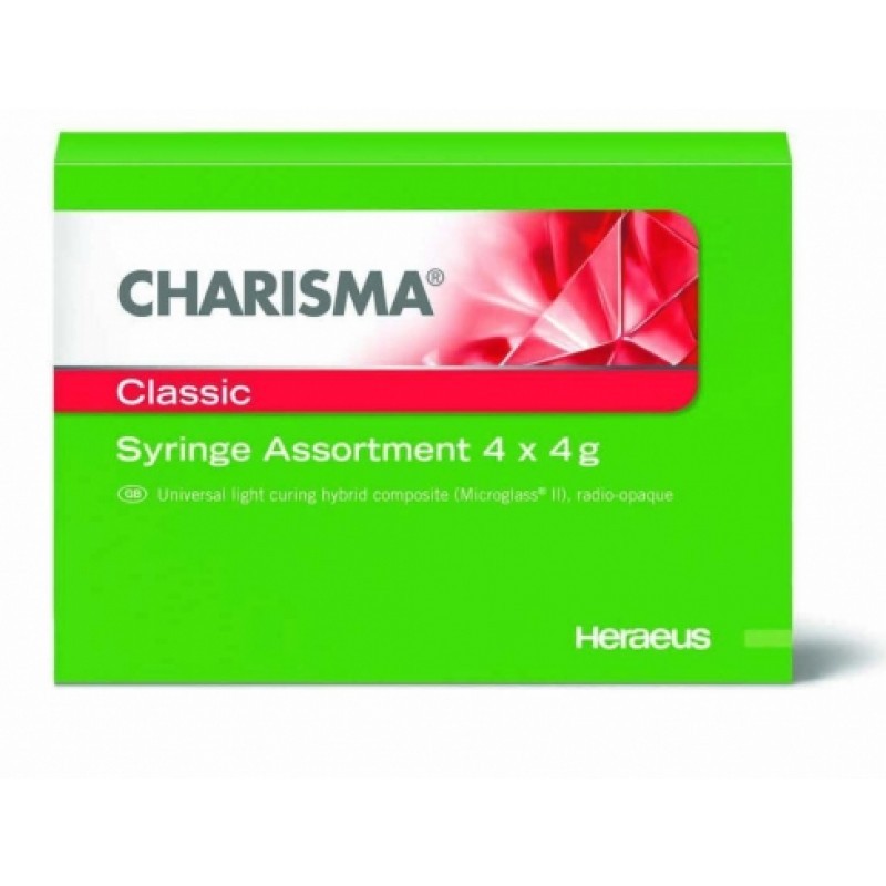Материал рентгеноконтрастный светоотверждаемый микрогибридный Charisma CLASSIC Syr Assortment (шприцы 4 шт. по 4 г) Материал рентгеноконтрастный светоотверждаемый микрогибридный Charisma CLASSIC Syr Assortment (шприцы 4 шт. по 4 г)