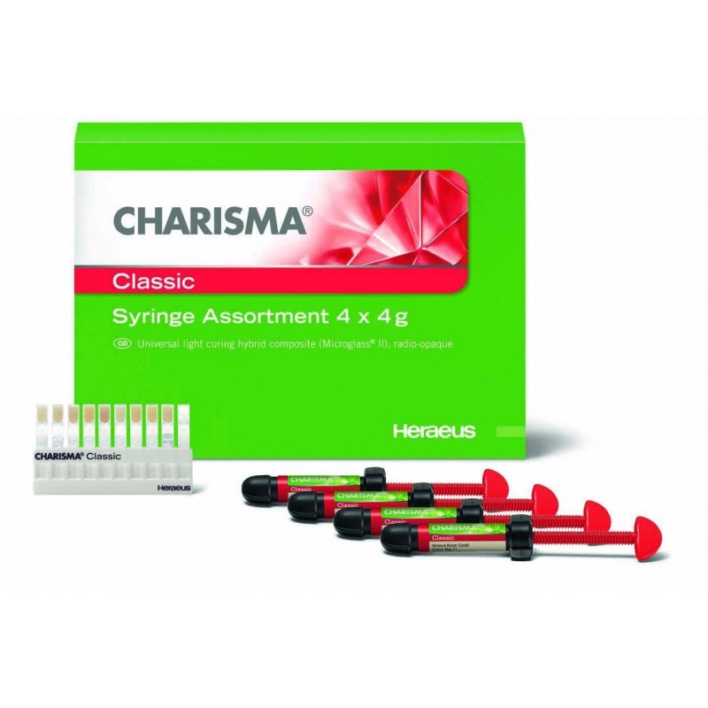 Материал рентгеноконтрастный светоотверждаемый микрогибридный Charisma CLASSIC Syr Assortment (шприцы 4 шт. по 4 г) Материал рентгеноконтрастный светоотверждаемый микрогибридный Charisma CLASSIC Syr Assortment (шприцы 4 шт. по 4 г)
