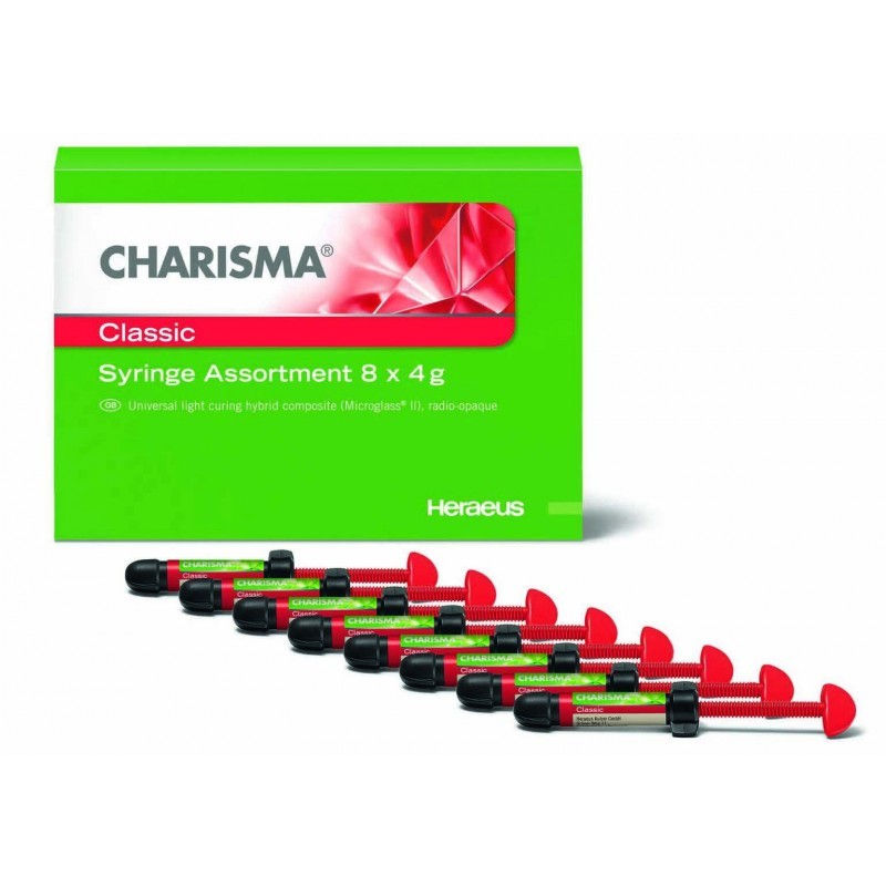 Материал рентгеноконтрастный светоотверждаемый микрогибридный Charisma CLASSIC Syr Assortment (шприцы 8 шт. по 4 г) Материал рентгеноконтрастный светоотверждаемый микрогибридный Charisma CLASSIC Syr Assortment (шприцы 8 шт. по 4 г)