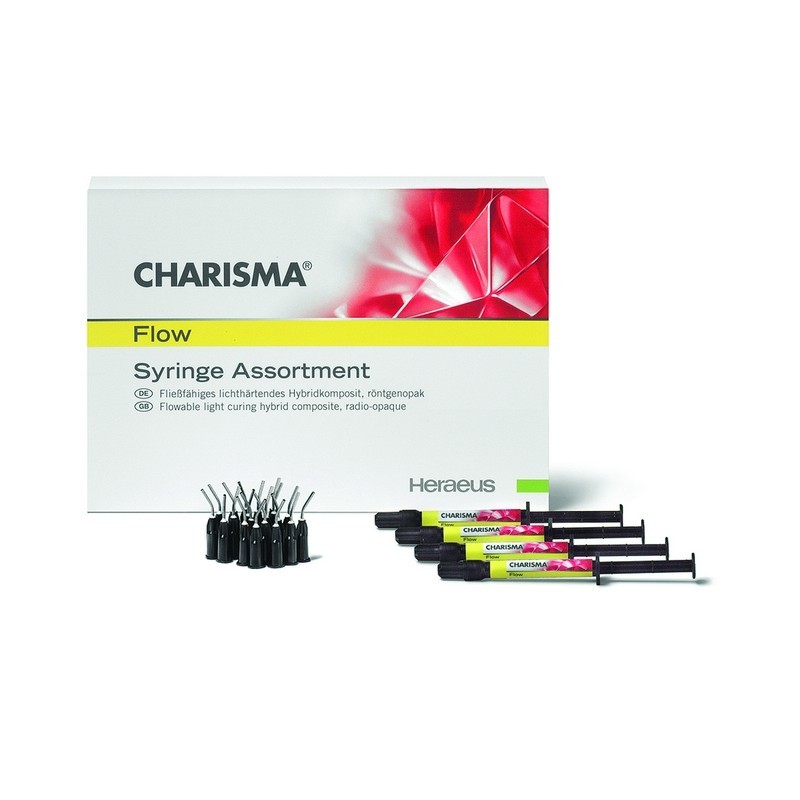 Набор с светоотверждаемым микрогибридным композитным материалом Charisma Flow Syr Assortment (4 шприца по 1,8 мл) Набор с светоотверждаемым микрогибридным композитным материалом Charisma Flow Syr Assortment (4 шприца по 1,8 мл)