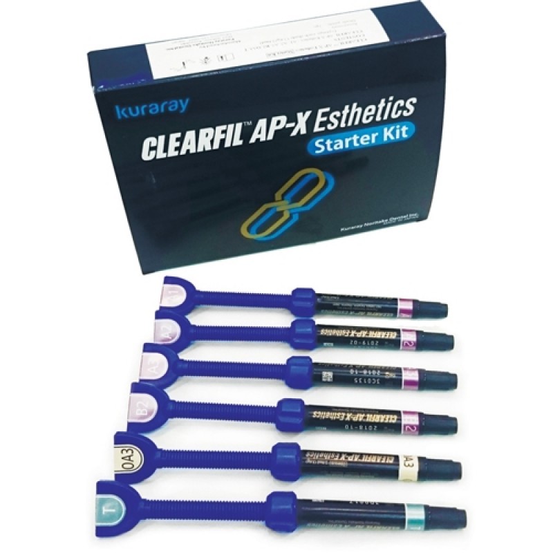 Материал композитный универсальный нанонаполненный светоотверждаемый Clearfil AP-X Esthetics Starter Kit (6 шприцев по 3,6 г, расцветка) Материал композитный универсальный нанонаполненный светоотверждаемый Clearfil AP-X Esthetics Starter Kit (6 шприцев по 3,6 г, расцветка)