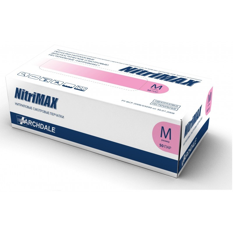 Перчатки нитриловые NitriMax (100 шт.) Перчатки нитриловые NitriMax (100 шт.)