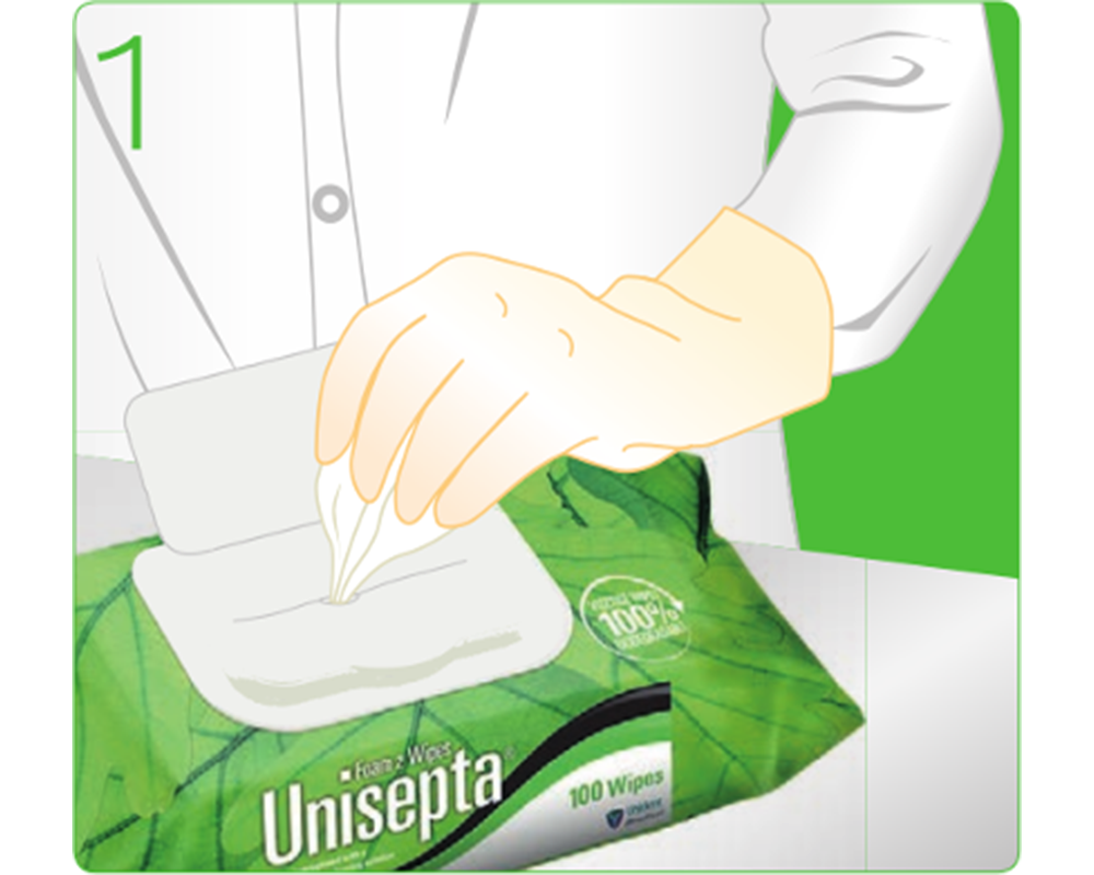 Дезинфицирующие салфетки - Unisepta Foam 2 Wipes Дезинфицирующие салфетки - Unisepta Foam 2 Wipes