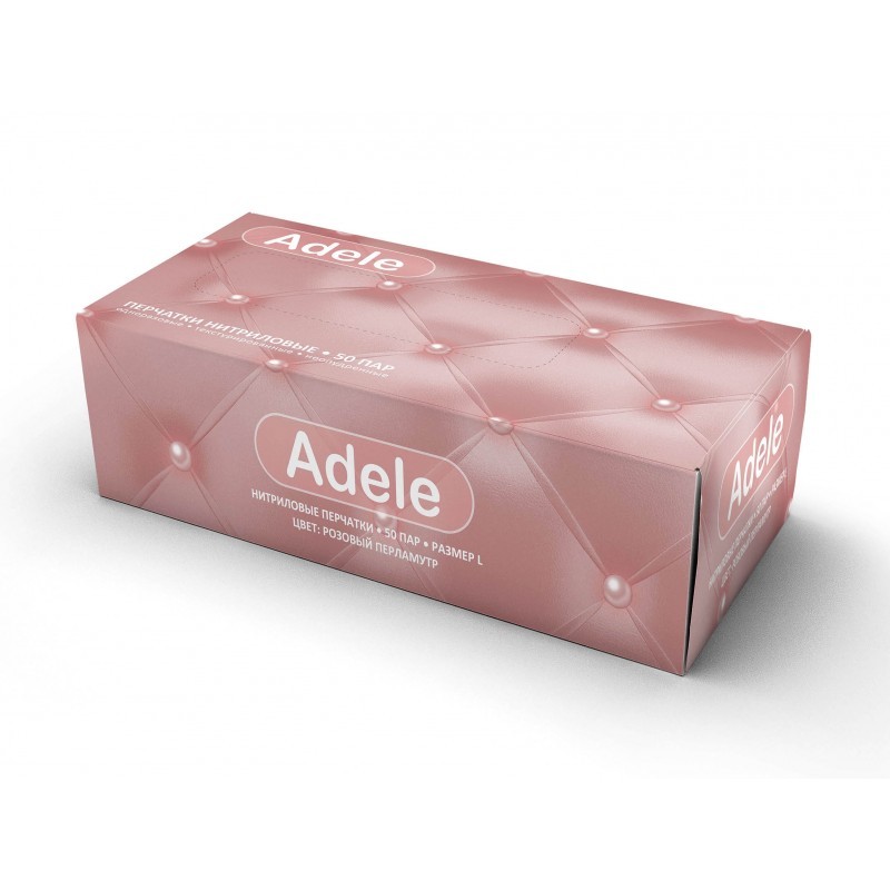Перчатки нитриловые розовый перламутр Adele (100 шт.) Перчатки нитриловые розовый перламутр Adele (100 шт.)
