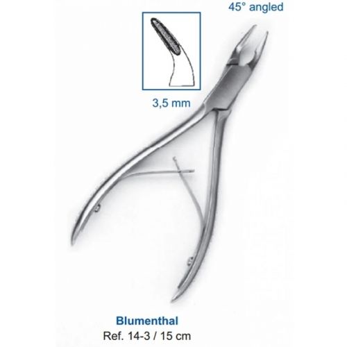 Кусачки костные Blumenthal 15 см (рабочая часть 3,5 мм, 45° угол) 14-3