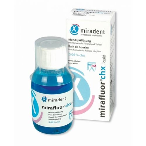 Ополаскиватель с глюконатом хлоргексидина 0,06 % и 250 ppm фторидов Mirafluor chx (100 мл)