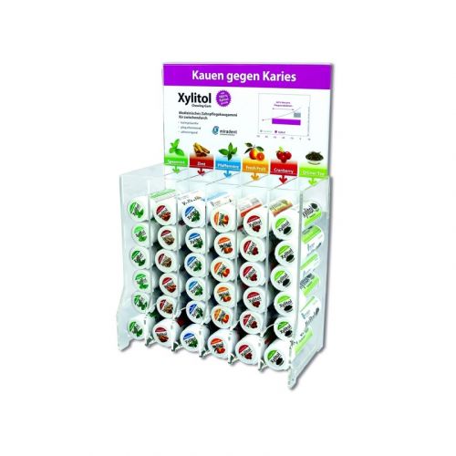 Резинка жевательная с ксилитом Xylitol Chewing Gum (тубы 30 шт. на стенде)