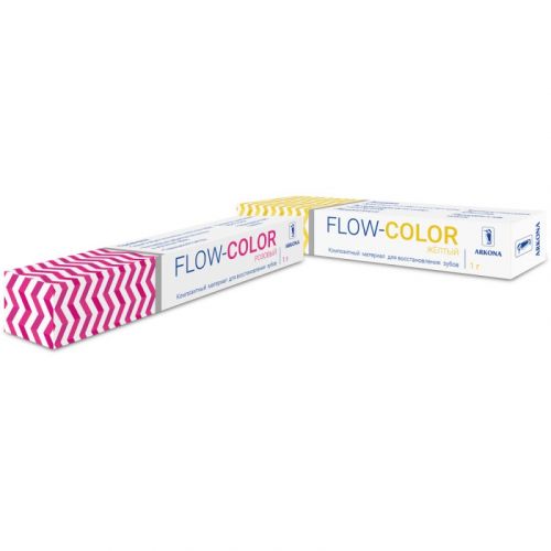Композитный материал, цветной, жидкотекучий, микрогибридный с фтором Flow-Color (1 мл)